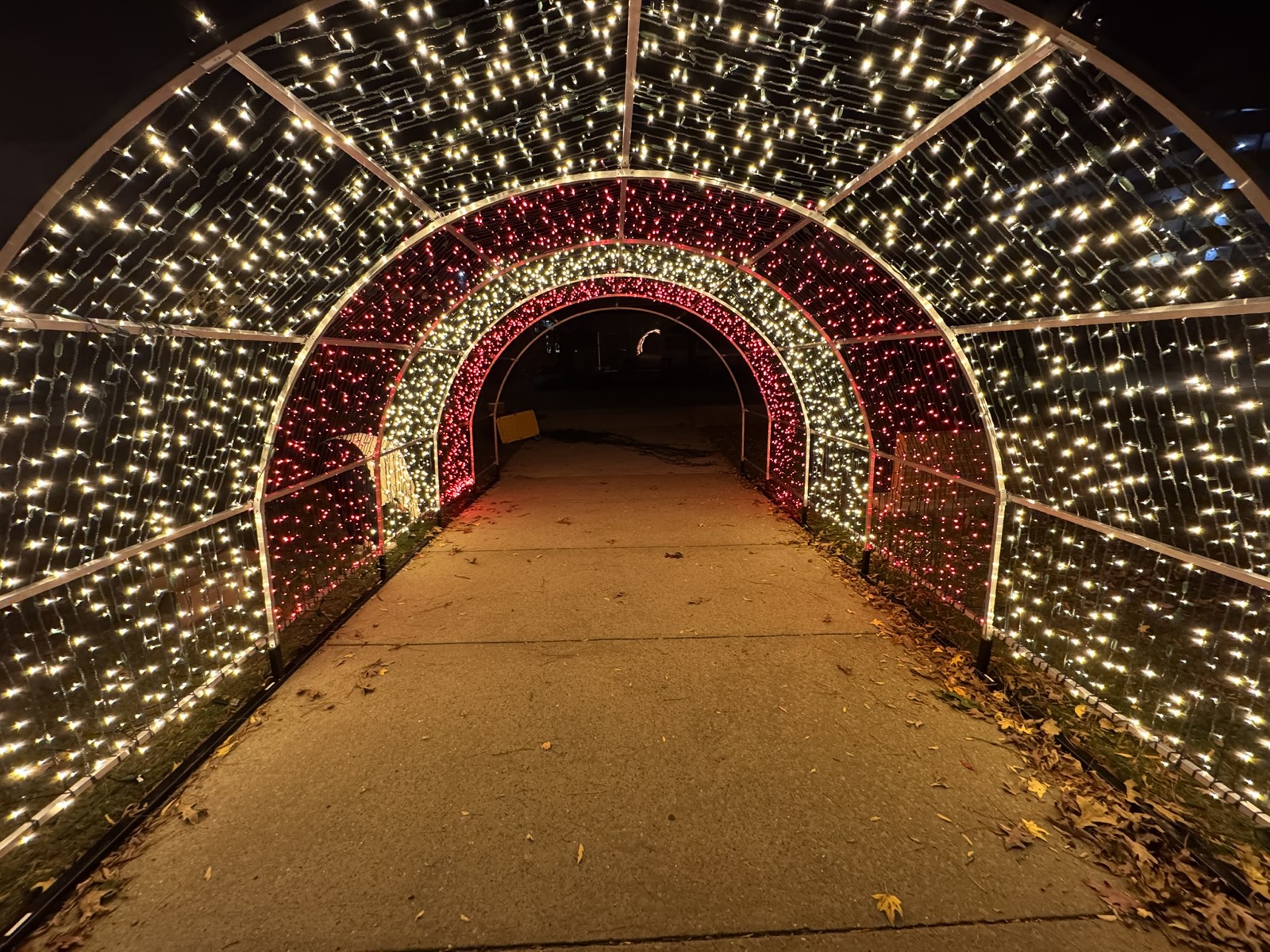 Illuminated custom light tunnel walkway